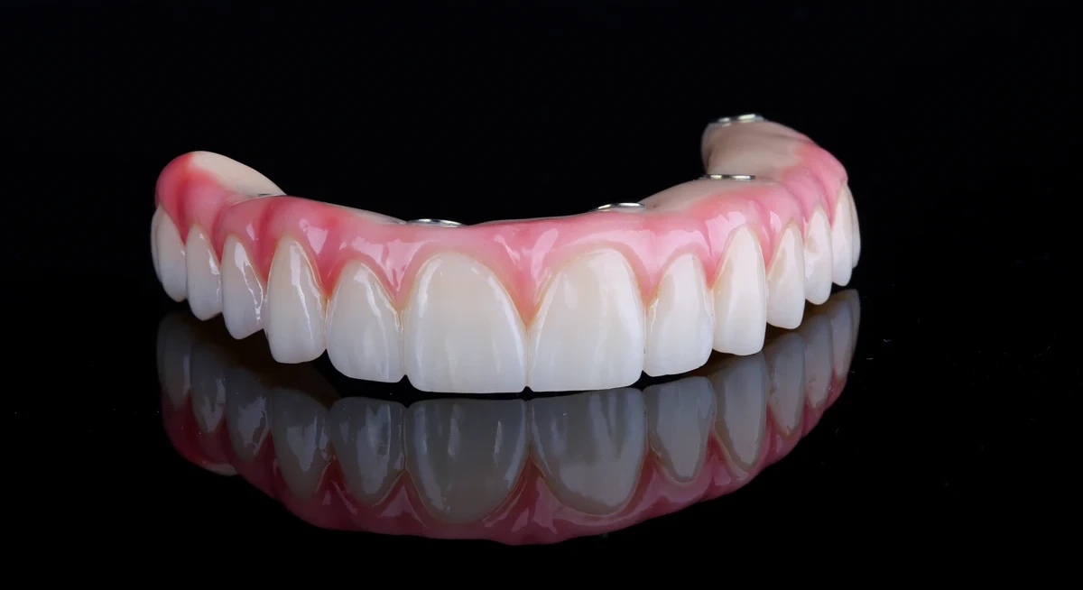 Most na implantach All-on-4 — stałe zęby przykręcone do implantów